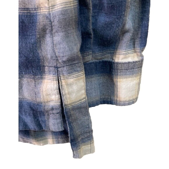 Women’s Pendleton Canyon Flannel Shirt Half Zip Pearl Snap Plaid Blue M - Picture 5 of 10